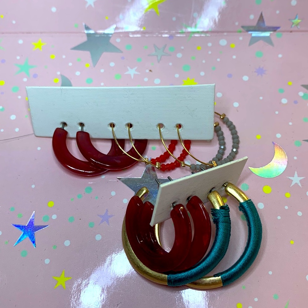 🍄Set of 5 beeline earrings